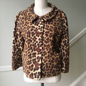 MOSCHINO Cropped Animal Print Designer Jacket Size 10